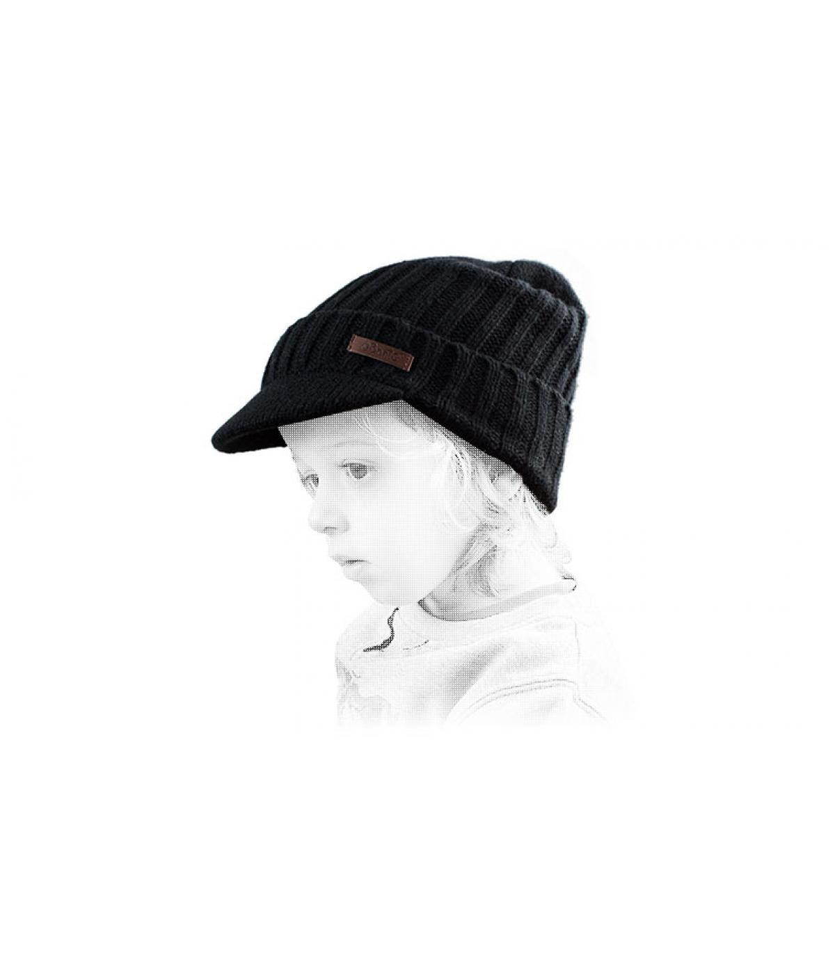 Barts black child peak beanie